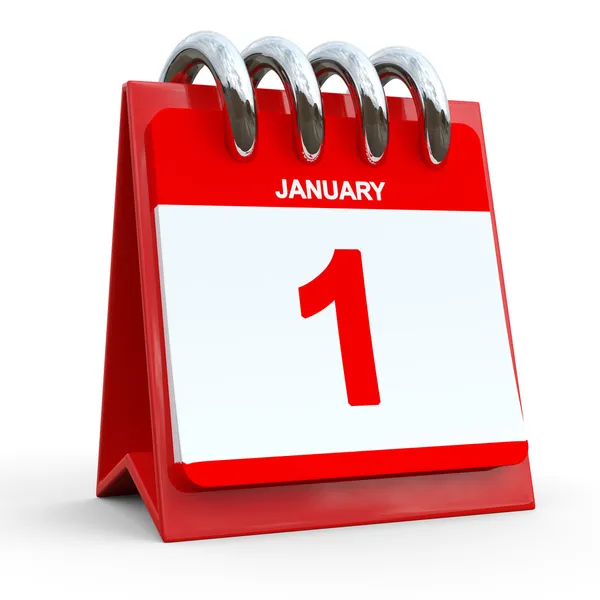 1 stycznia kalendarz — Zdjęcie stockowe
