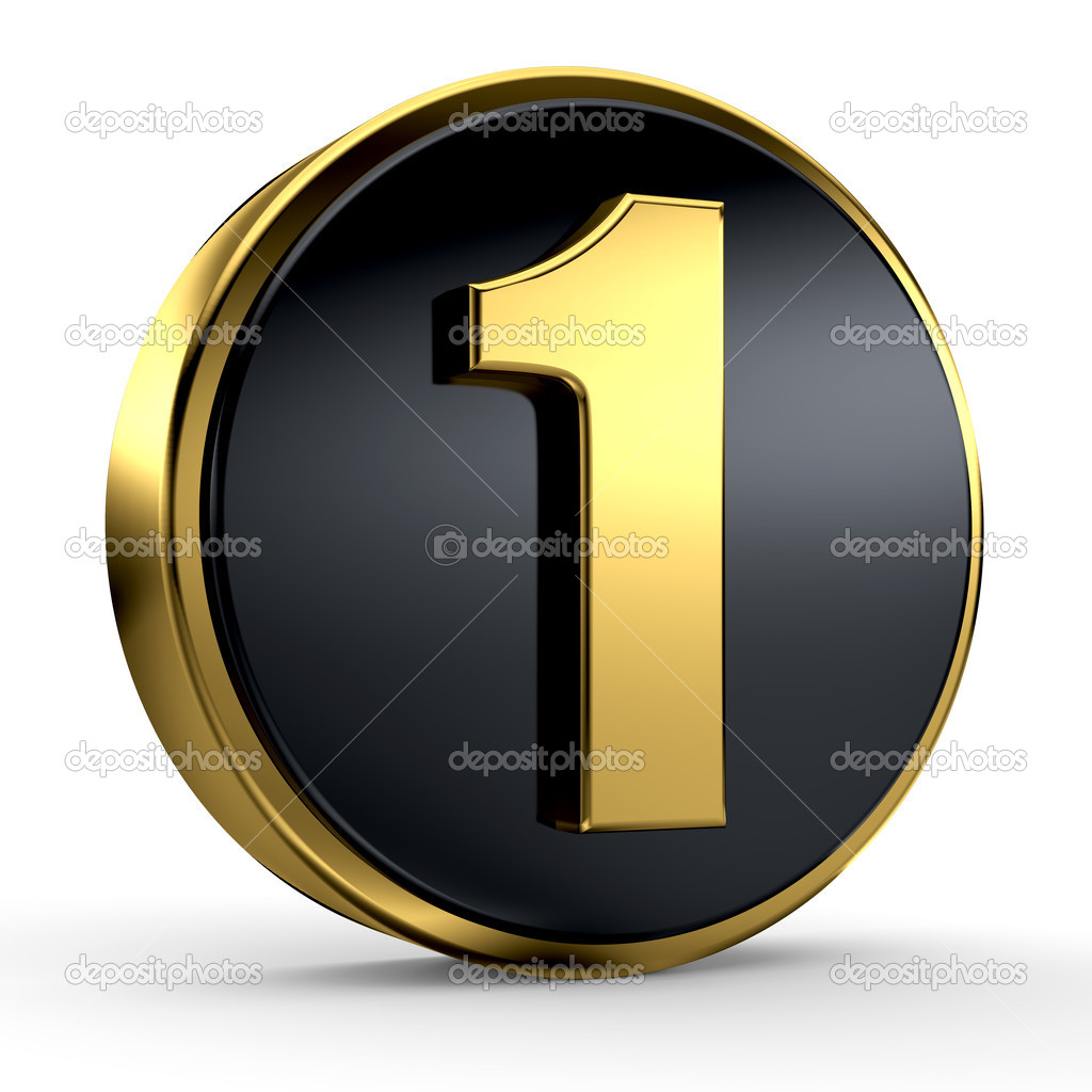 3d gold number 1coin