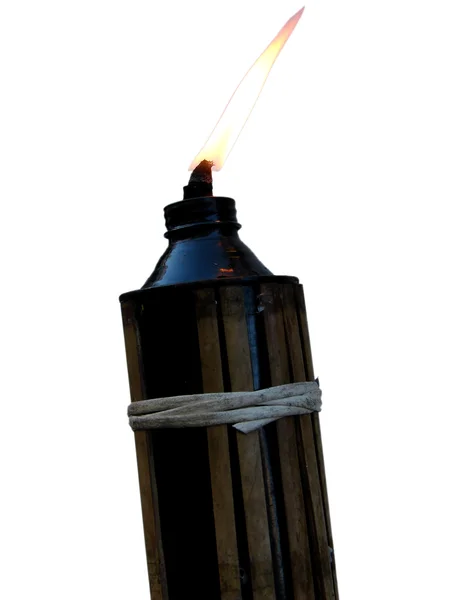 Beyaz arka plan üzerinde izole Ortaçağ meşale