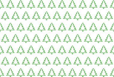 Arkaplan fotokopisi için beyaz kağıda çam ağacı yeşili desen Noel günü kartpostal, tebrik kartı, tekstil kumaşı yaz