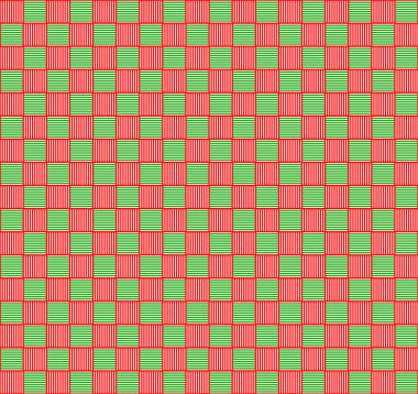 Beyaz kağıt kare üzerinde desen çizgisi kırmızı yeşil arkaplan, kopya yaz Noel günü kartpostal, tebrik kartı, tekstil kumaşı