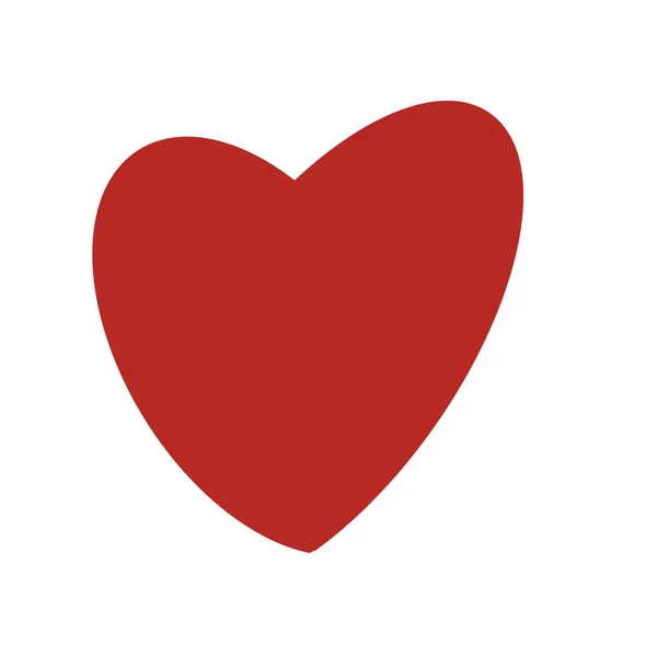 Rote Linie Ziehen Rotes Herz Form Symbol Auf Weißem Hintergrund — Stockfoto