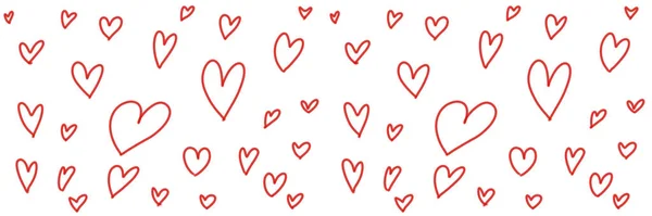 Красная Линия Рисовать Вокруг Иконки Красного Сердца Бумаге Белый Фон — стоковое фото