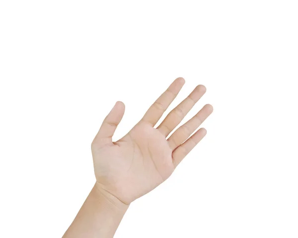 Close Asian Female Hand Show Number Five Finger Palm Hand — 스톡 사진