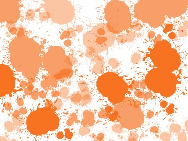 Tache Écartée Couleur Rouge Orange Soufflet Peinture Sur Papier Blanc — Photo