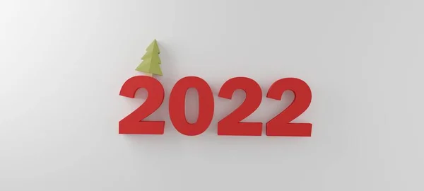 Buon Anno 2022 Illustrazione Numeri Isolato Bianco Sfondo Concetto Colore — Foto Stock