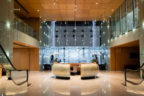 Reception Rymlig Lobby Modernt Lyxhotell — Stockfoto