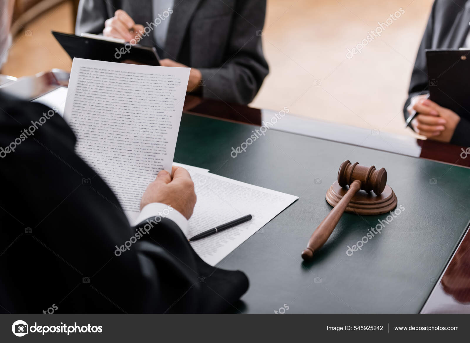 Partial View Judge Holding Lawsuit Advocate Prosecutor Clipboards