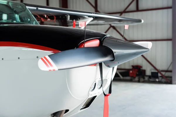 Close View Modern Helicopter Propeller Parking — Stock Photo, Image