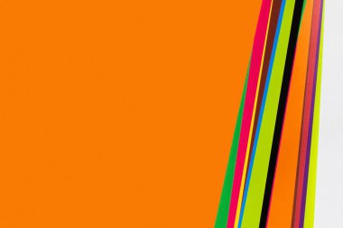 bright background with multicolored stripes and orange copy space clipart