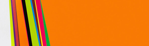 красочный фон с оранжевым пространством для копирования и разноцветными полосами, баннер