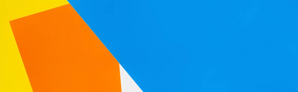 blue, orange and yellow polygonal background with copy space, banner