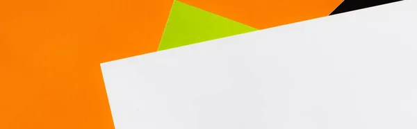 オレンジ 黒の幾何学的背景にコピースペース バナー — ストック写真