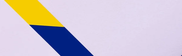 Blauer Und Gelber Streifen Auf Lavendelgrund Ukrainisches Konzept Banner — Stockfoto