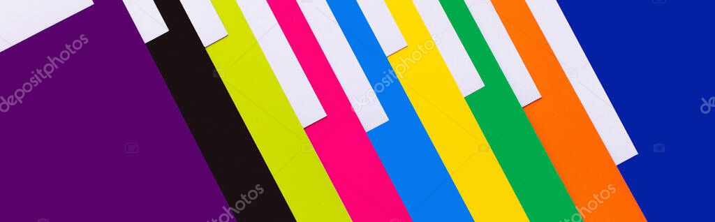 geometric background with bright multicolored stripes, banner