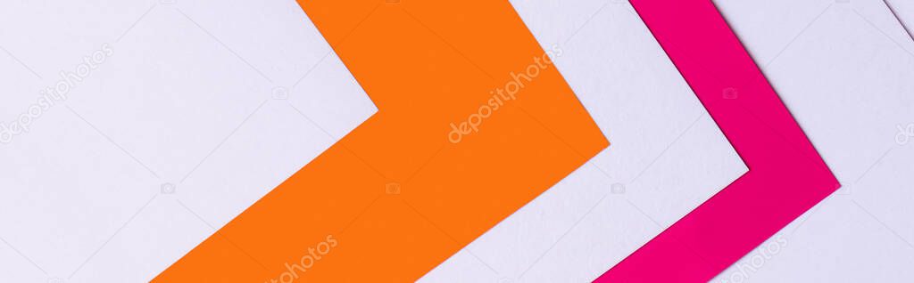 simple geometric background with multicolored paper corners, banner