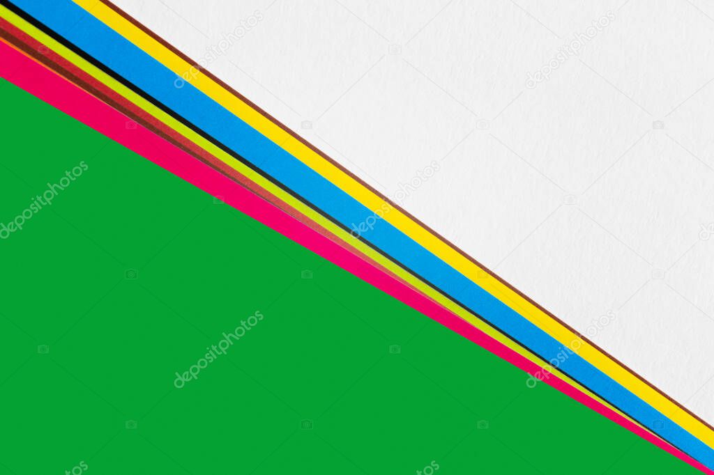 abstract geometric background with multicolored diagonal stripes and copy space