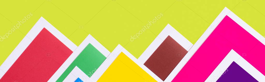abstract geometric background with colorful paper mountains, banner