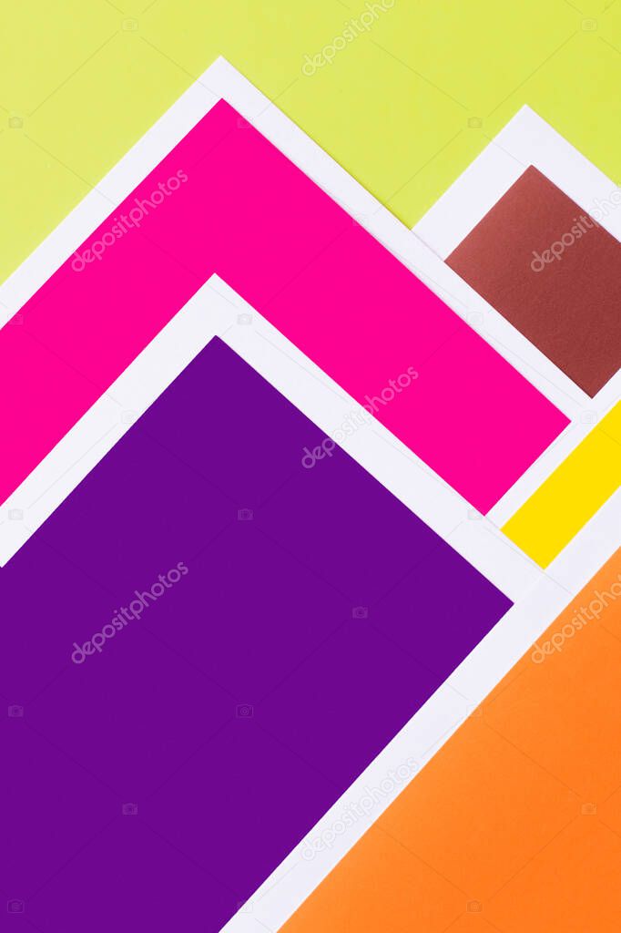abstract background with bright multicolored paper corners