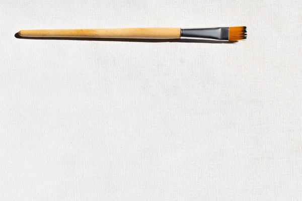 Top View Paintbrush White Canvas Background — Stock Photo, Image