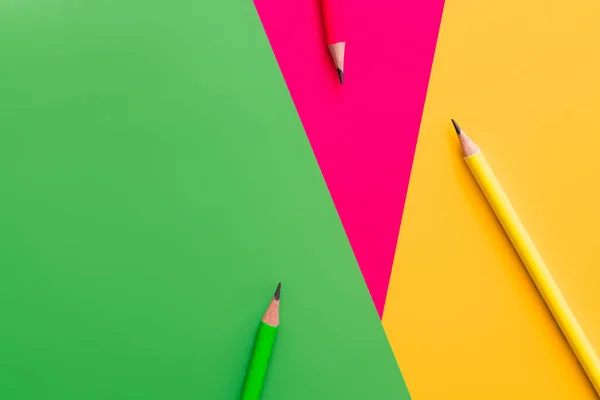 Top View Pencils Multicolored Background — Stock Photo, Image