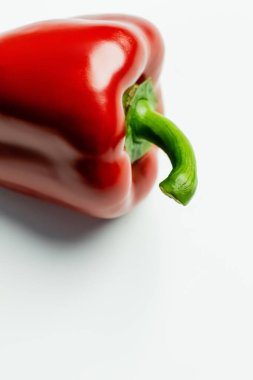 Close up view of organic paprika on white background 