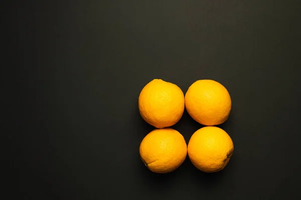 Top View Sweet Oranges Peel Isolated Black — Stock Fotó