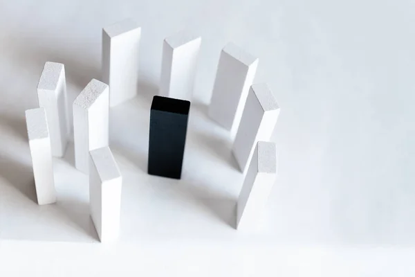 Top view of rectangular black and white blocks on light background — Stock Photo