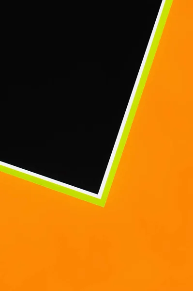 Contraste fondo geométrico negro, naranja, amarillo y blanco - foto de stock