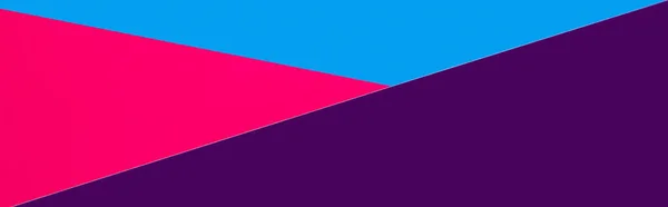 Farbenfroher tricolor Hintergrund mit blauen, purpurroten und lila Dreiecken, Banner — Stockfoto