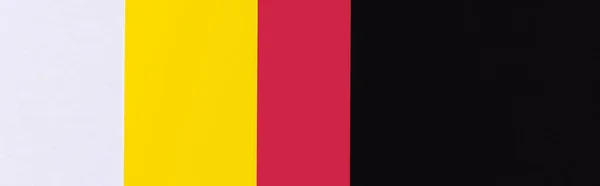 Geometric background with black, red, yellow and lavender stripes, banner — Stock Photo