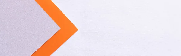 Orange and violet paper arrows on light background, banner — Stock Photo