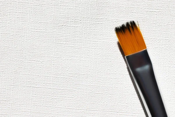 Close up of paintbrush on white textured background — Stock Photo