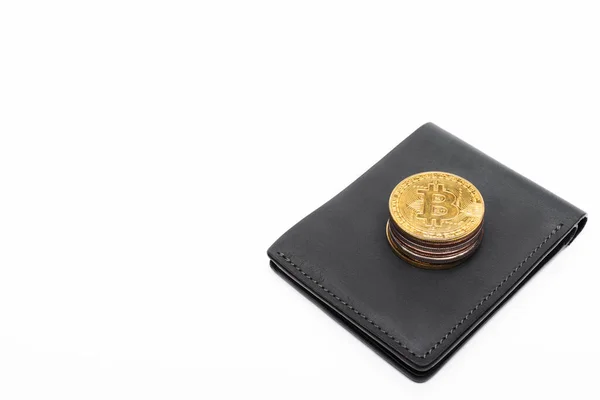 KYIV, UKRAINE - APRIL 26, 2022: Cryptocurrency on wallet isolated on white — Stock Photo