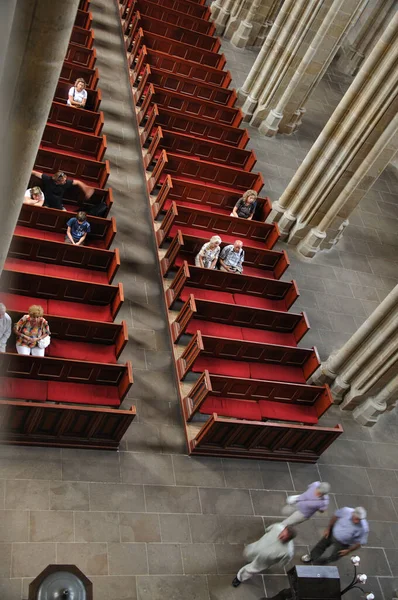 Czciciele Ławki Podłoga Wyłożona Kafelkami Wnętrze Katedry Meissen Obrazy Stockowe bez tantiem