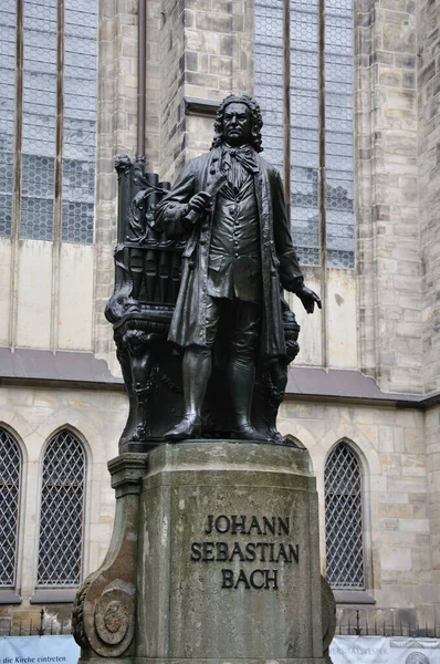 Statue Johan Sebastian Bach Thamaskirche — Zdjęcie stockowe