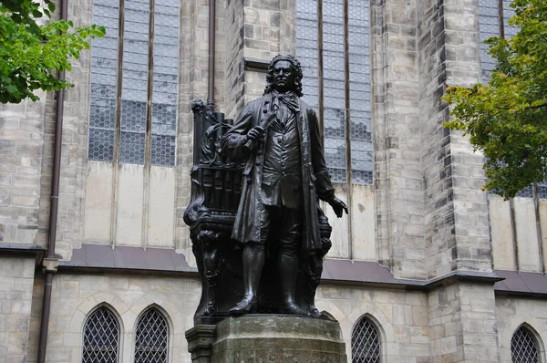 Statue Musician Johan Sebastian Bach Thomaskirche Leipzig — стоковое фото