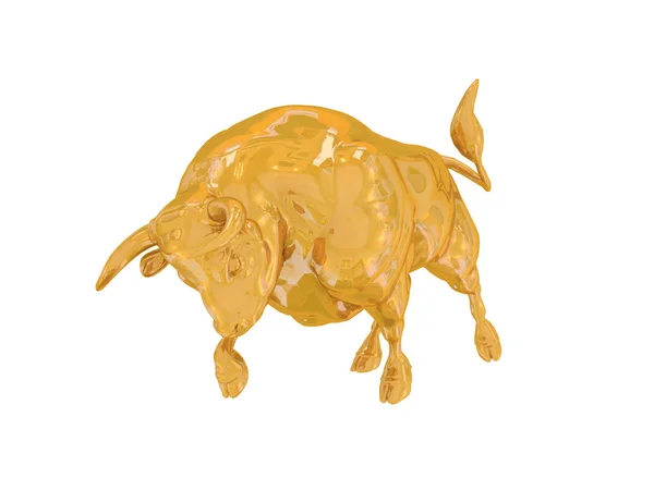 Golden finance bull — Stock Photo, Image