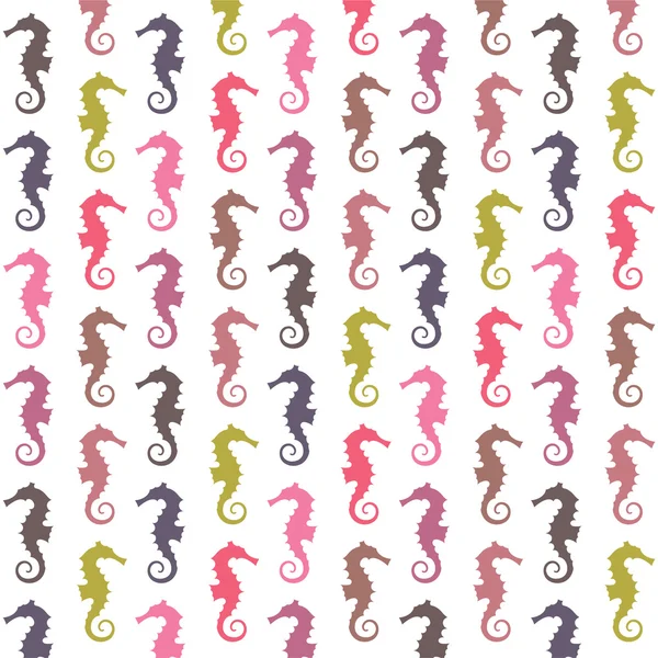 Patrón colorido de caballitos de mar — Archivo Imágenes Vectoriales