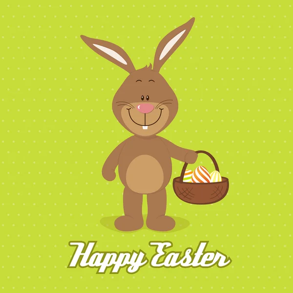 Krásný králíček s velikonoční vajíčka — Stockový vektor