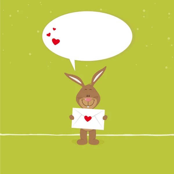 Beau lapin avec bulle de parole — Image vectorielle