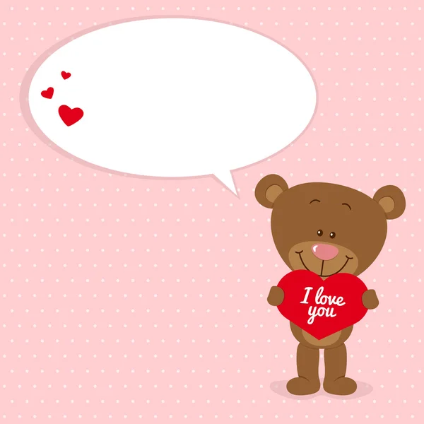 Pequeno urso com loveletter — Vetor de Stock