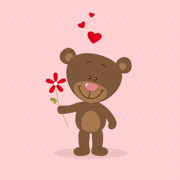 Pequeño oso enamorado — Vector de stock