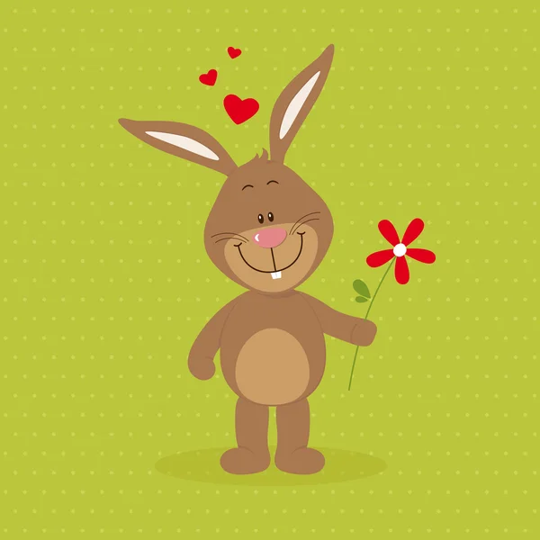 Little bunny in love — Stock Vector