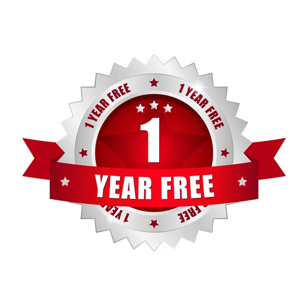 1 año botón libre — Vector de stock