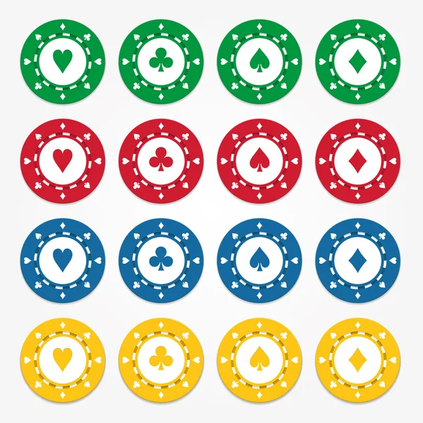 Poker chips — Stock Vector