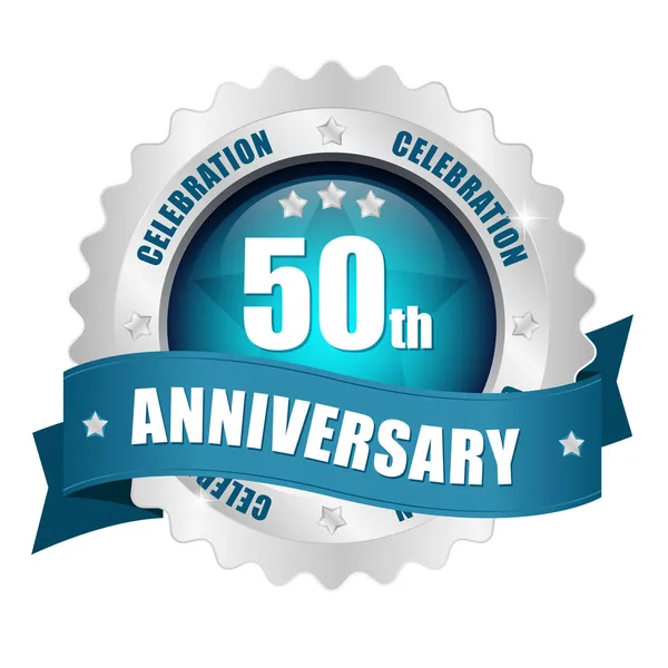 50th anniversary button — Stock Vector