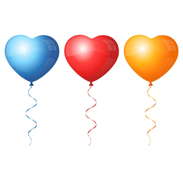 Colorful heart ballons — Stock Vector