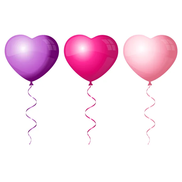 Globos coloridos del corazón — Vector de stock