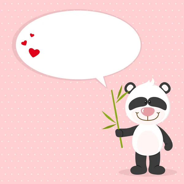 Little panda with bamboo — Stock Vector